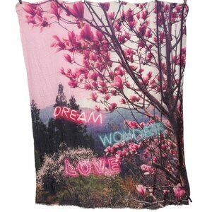 PS Paul Smith Scarf Wrap Dream Wonder Love Magnolia Large 53 x 64 Made in Italy